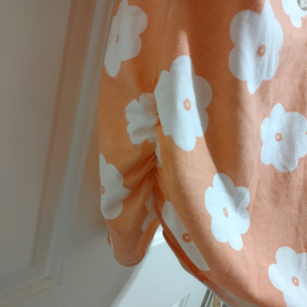 Floral Print Lace Back Detail Short Sleeve Top Small - Picture 6 of 8